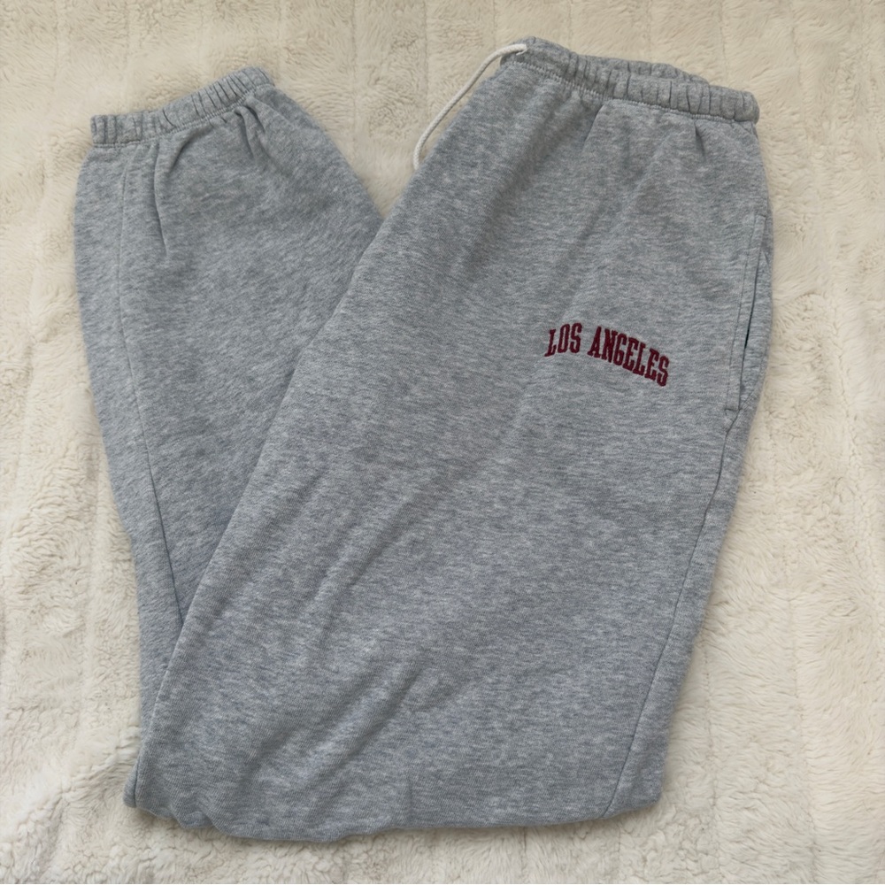Grey and red Brandy Melville Los Angeles sweatpants